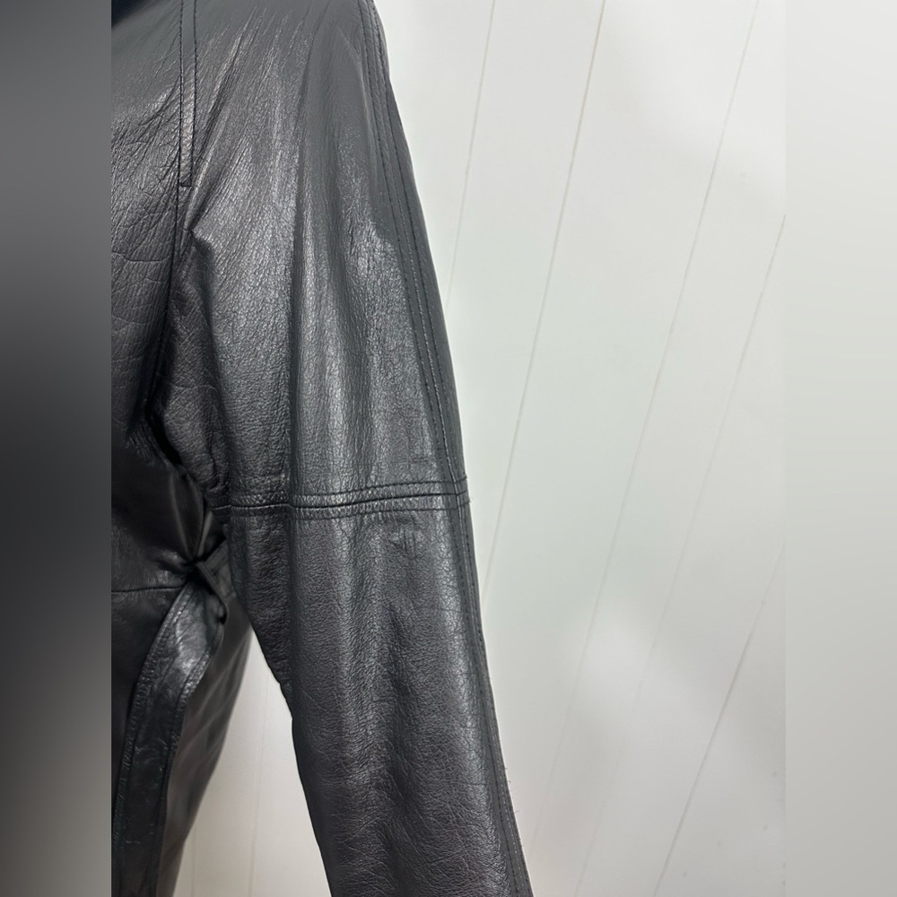 VTG Katie Full Length Womens Sz M Soft Leather Coat With Fox Lined Collar Belted - Picture 8 of 16